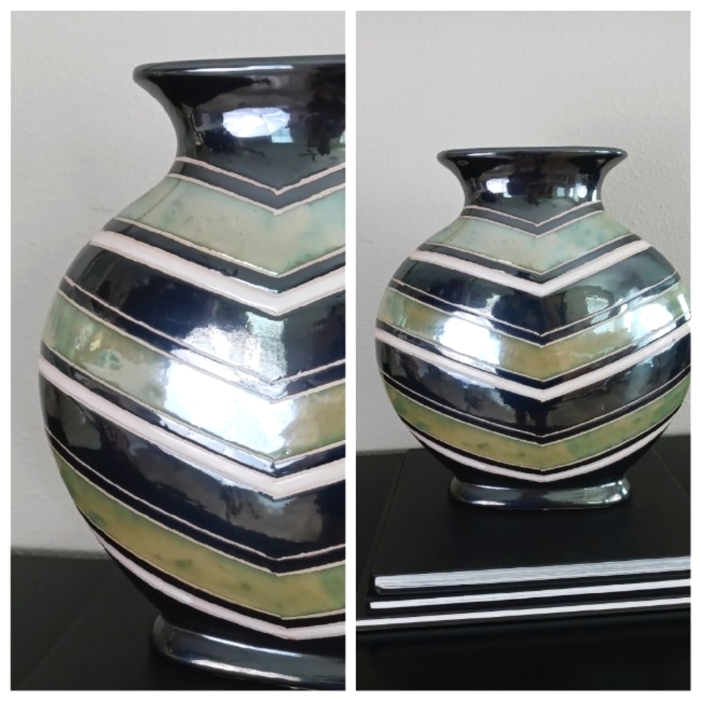 "THREE HANDS" Geometric Eclectic Ceramic Vase